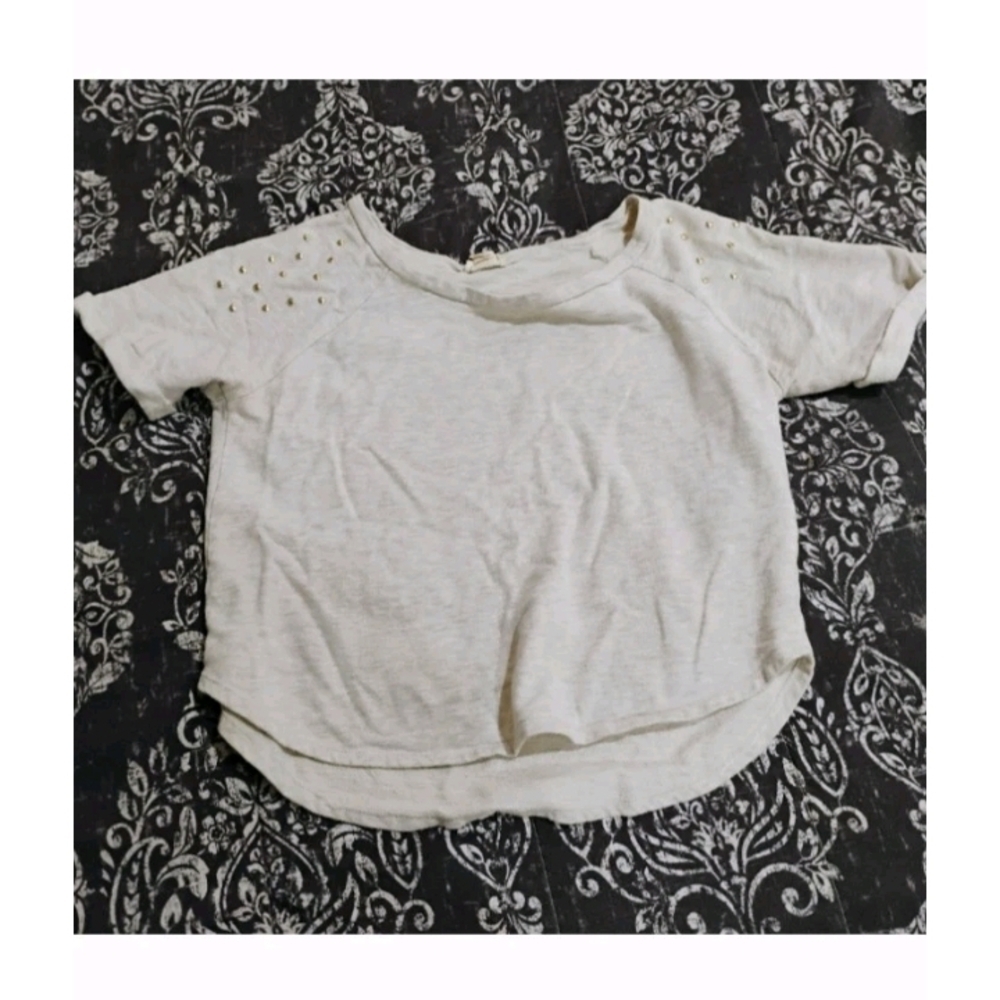 Elegant Cream Women's Blouse with Studded Detail